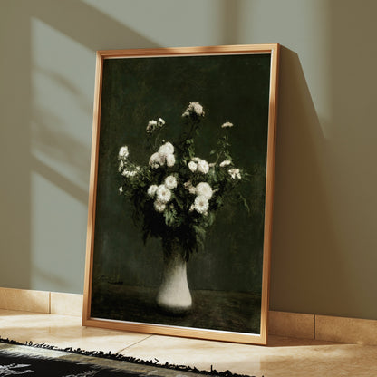 Premium Poster of Beautiful Bouquet in White Vase Vintage Art Posters