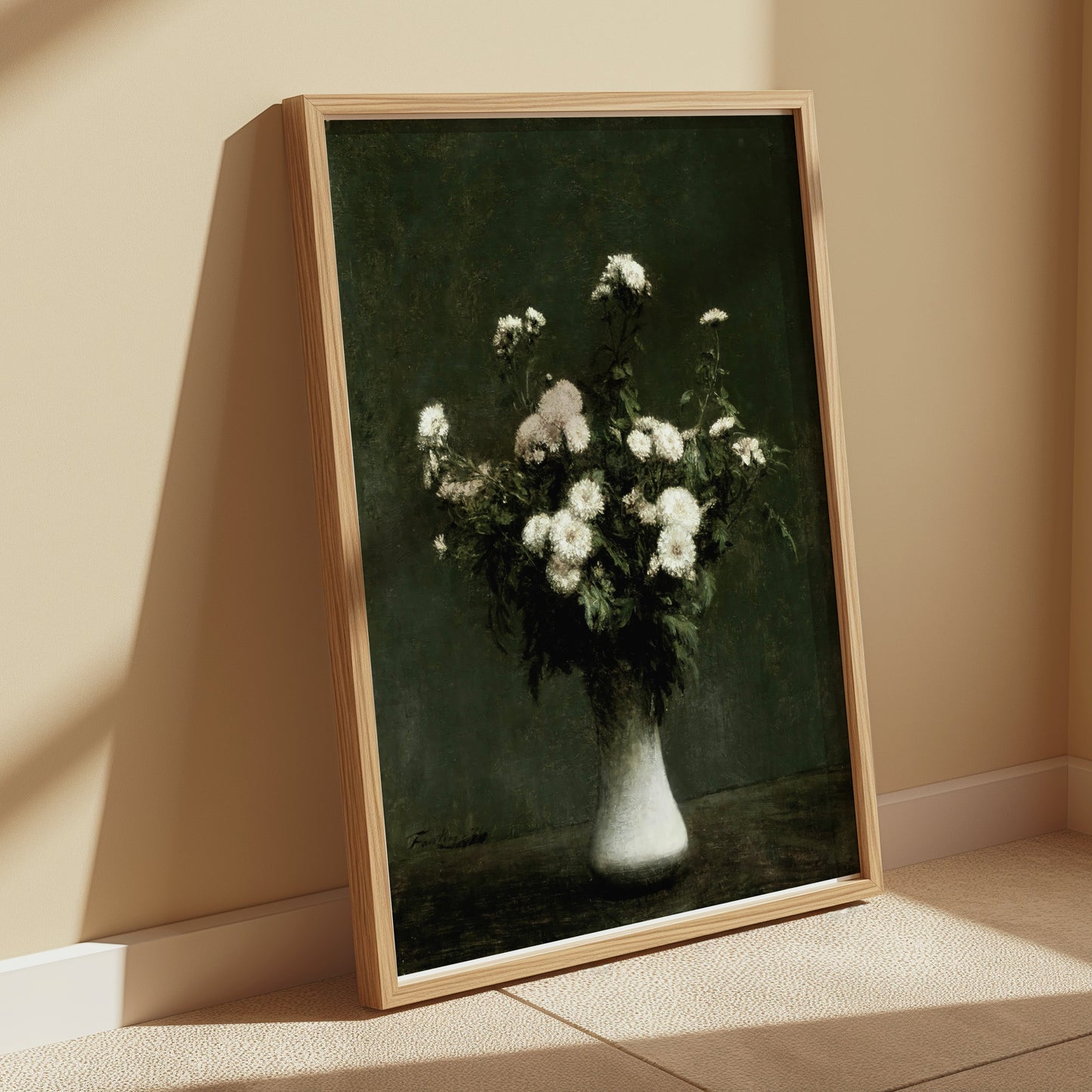 Premium Poster of Beautiful Bouquet in White Vase Vintage Art Posters