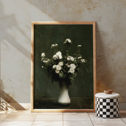 Premium Poster of Beautiful Bouquet in White Vase Vintage Art Posters
