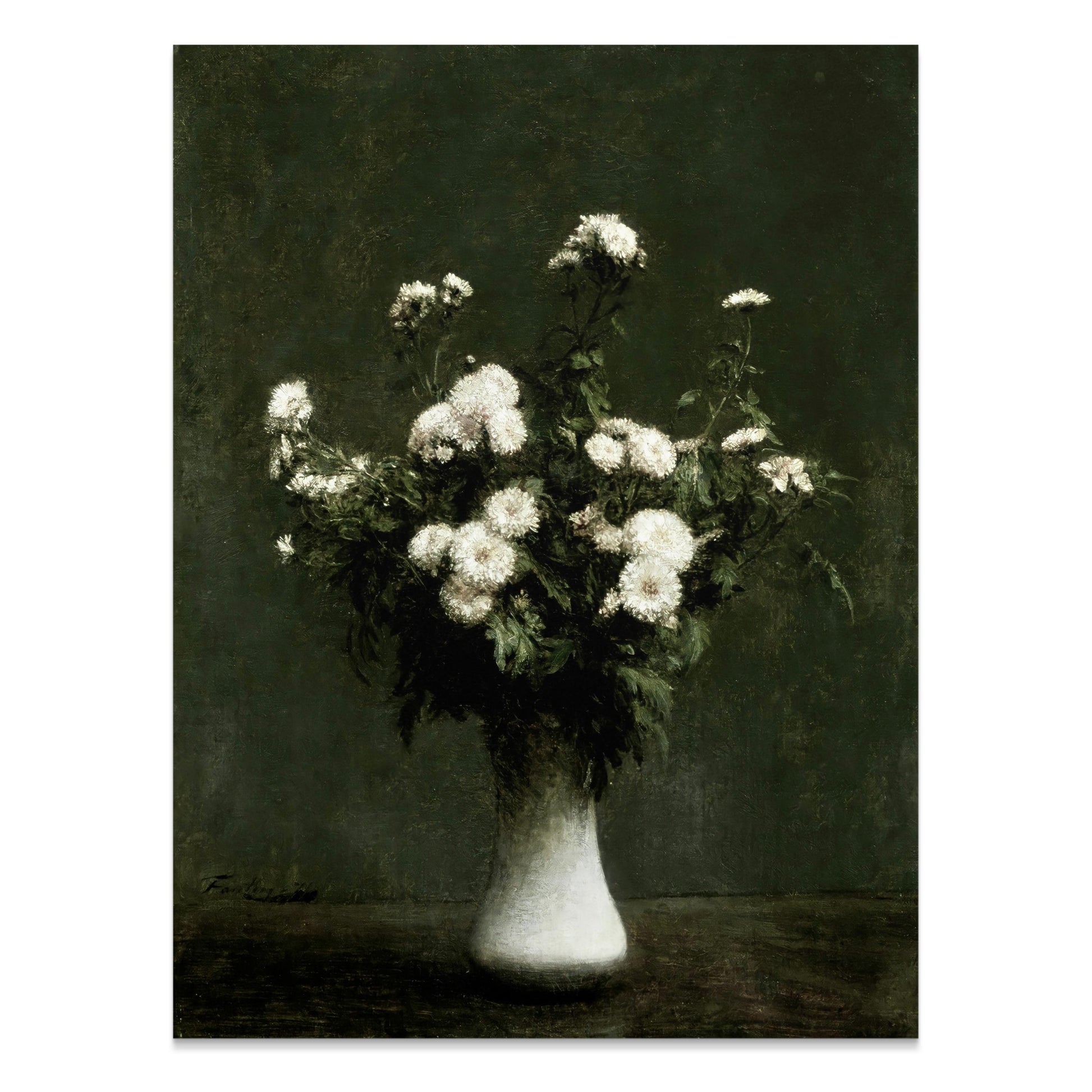 Premium Poster of Beautiful Bouquet in White Vase Vintage Art Posters