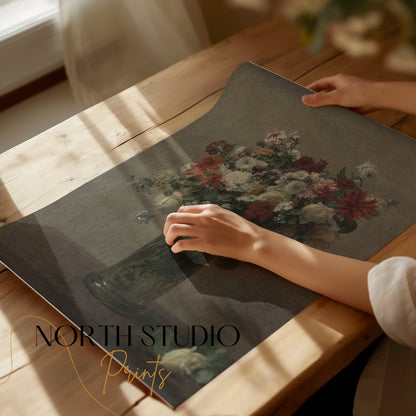 Premium Poster of Beautiful Bouquet of Flowers in Glass Vase Posters