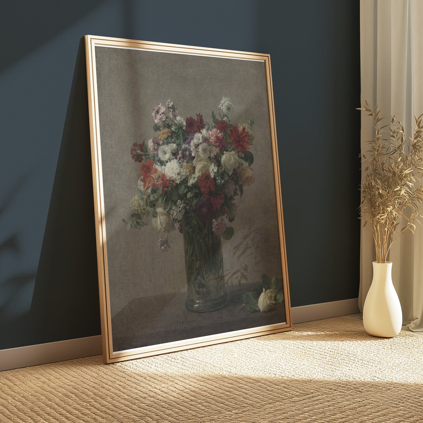 Premium Poster of Beautiful Bouquet of Flowers in Glass Vase Posters