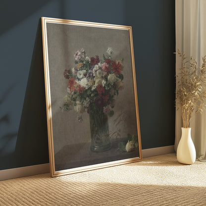 Premium Poster of Beautiful Bouquet of Flowers in Glass Vase Posters