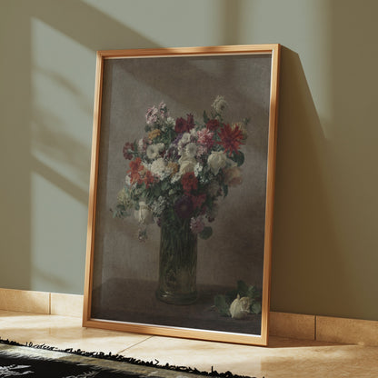 Premium Poster of Beautiful Bouquet of Flowers in Glass Vase Posters