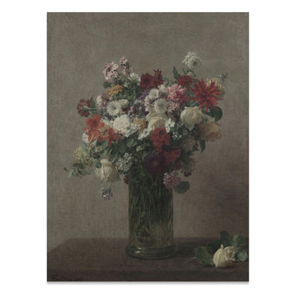 Premium Poster of Beautiful Bouquet of Flowers in Glass Vase Posters