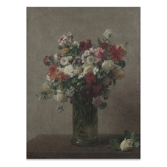 Premium Poster of Beautiful Bouquet of Flowers in Glass Vase Posters