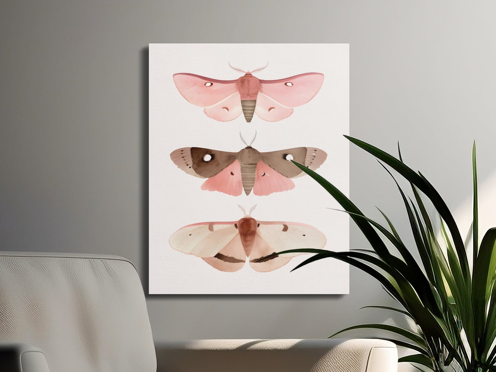 Premium Poster of Beautiful Butterfly Trio Nursery Wall Art Canvas Wraps