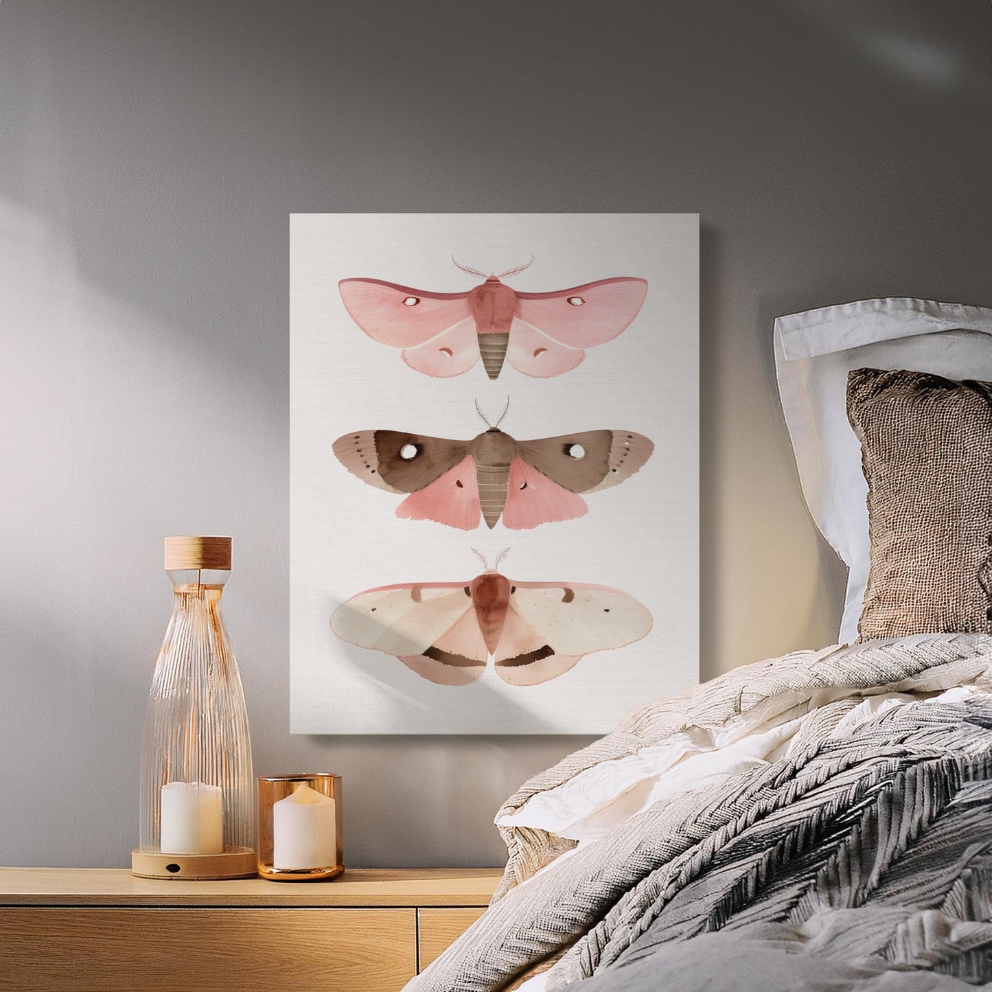 Premium Poster of Beautiful Butterfly Trio Nursery Wall Art Canvas Wraps
