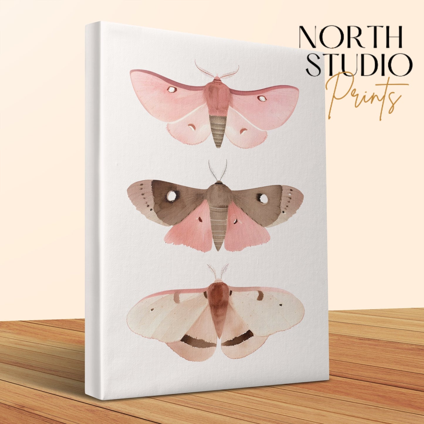 Premium Poster of Beautiful Butterfly Trio Nursery Wall Art Canvas Wraps
