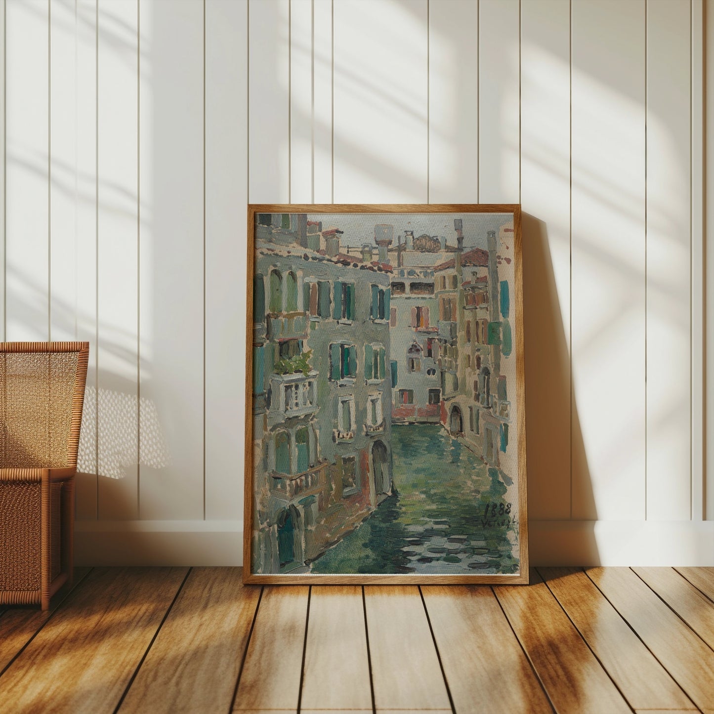 Premium Poster of Beautiful Canal Scene in Italy Decorative Art Posters