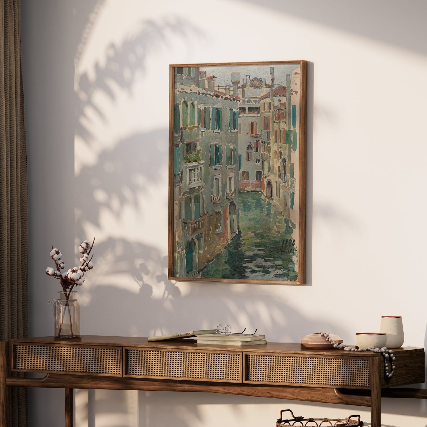 Premium Poster of Beautiful Canal Scene in Italy Decorative Art Posters