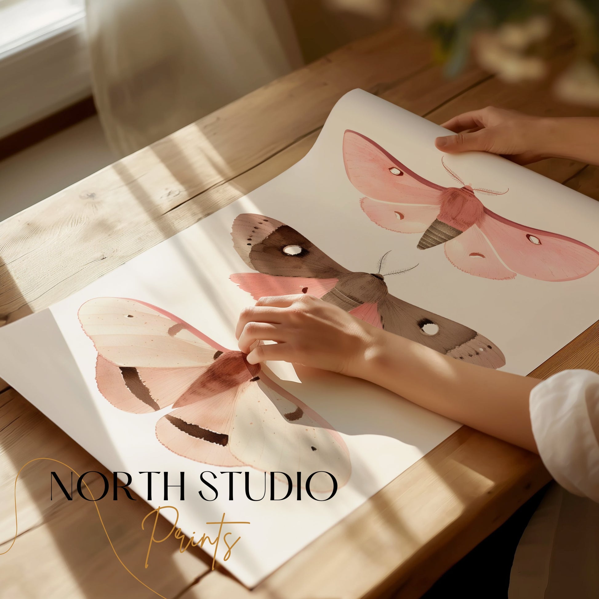 Premium Poster of Beautiful Colored Moth Illustrations Art Print Posters