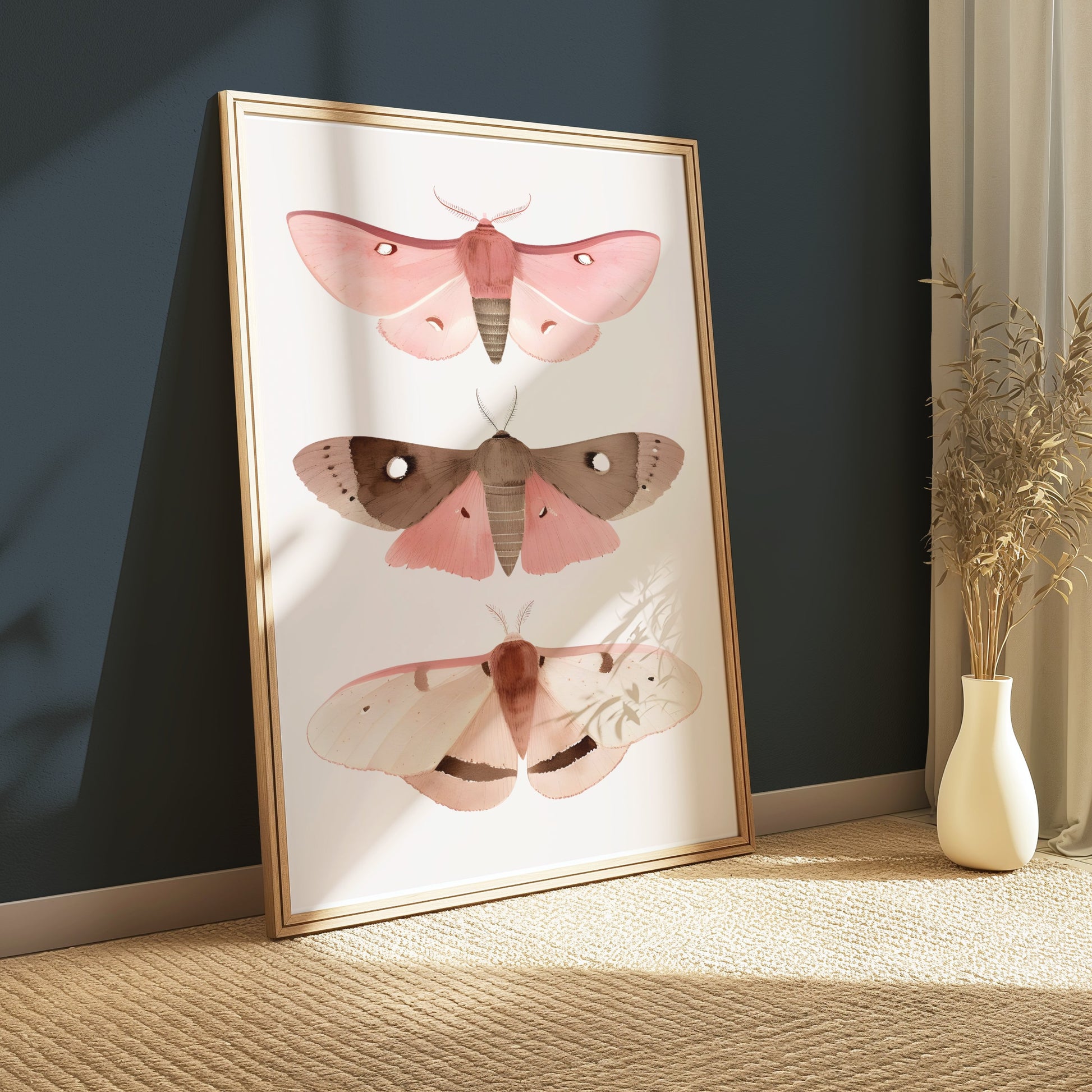 Premium Poster of Beautiful Colored Moth Illustrations Art Print Posters