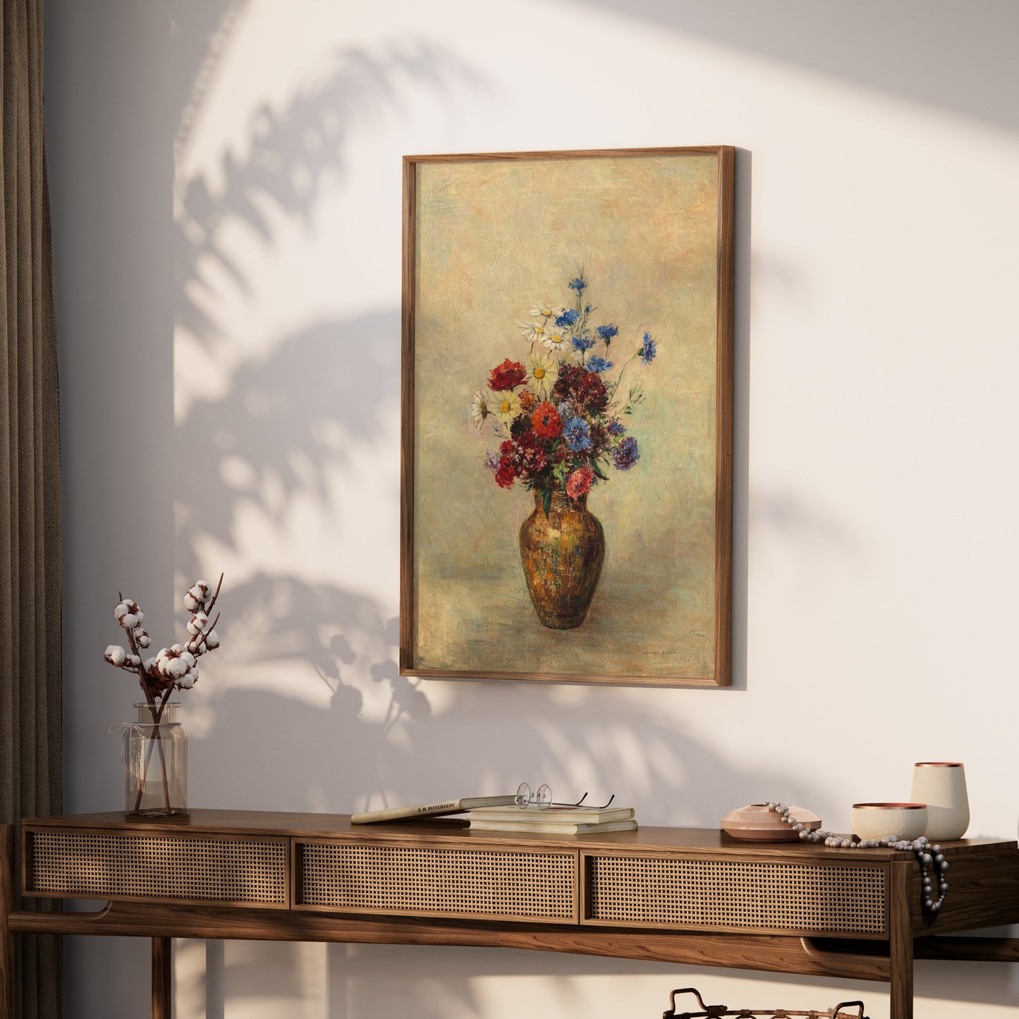 Premium Poster of Beautiful Colorful Flowers in Vase Art Print Posters