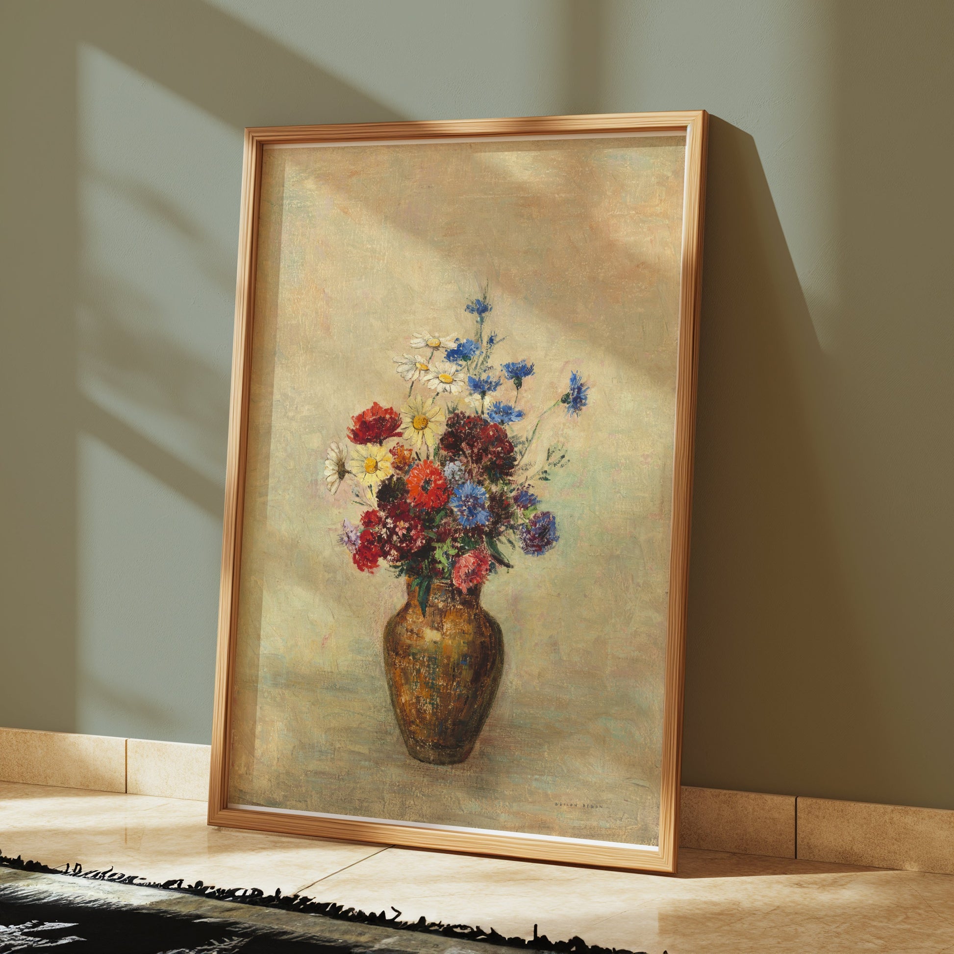 Premium Poster of Beautiful Colorful Flowers in Vase Art Print Posters