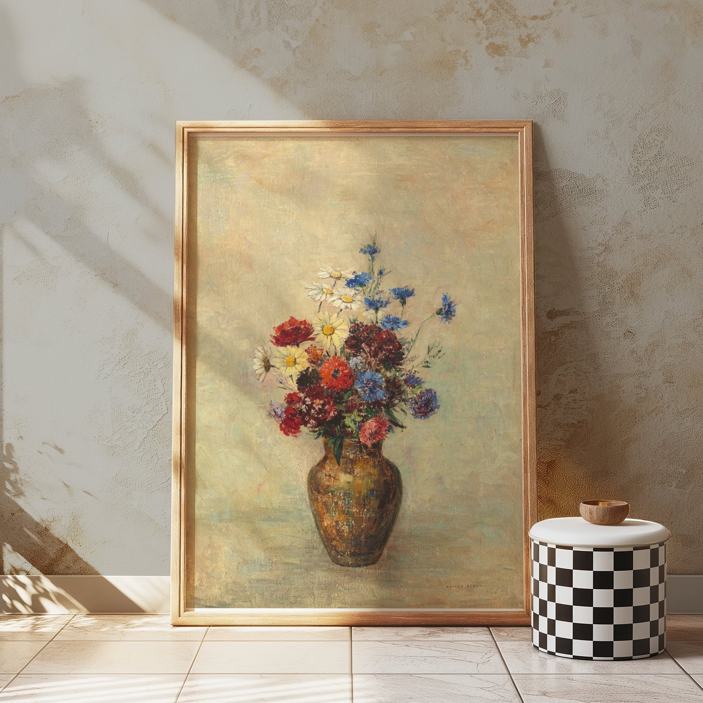 Premium Poster of Beautiful Colorful Flowers in Vase Art Print Posters
