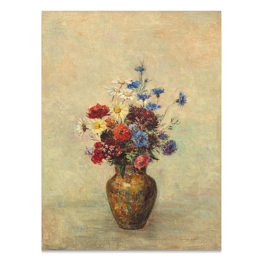 Premium Poster of Beautiful Colorful Flowers in Vase Art Print Posters