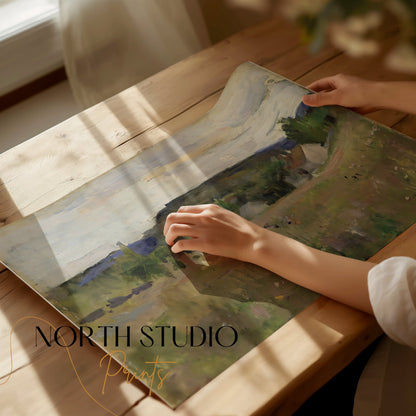 Premium Poster of Beautiful Countryside Landscape Painting Art Posters