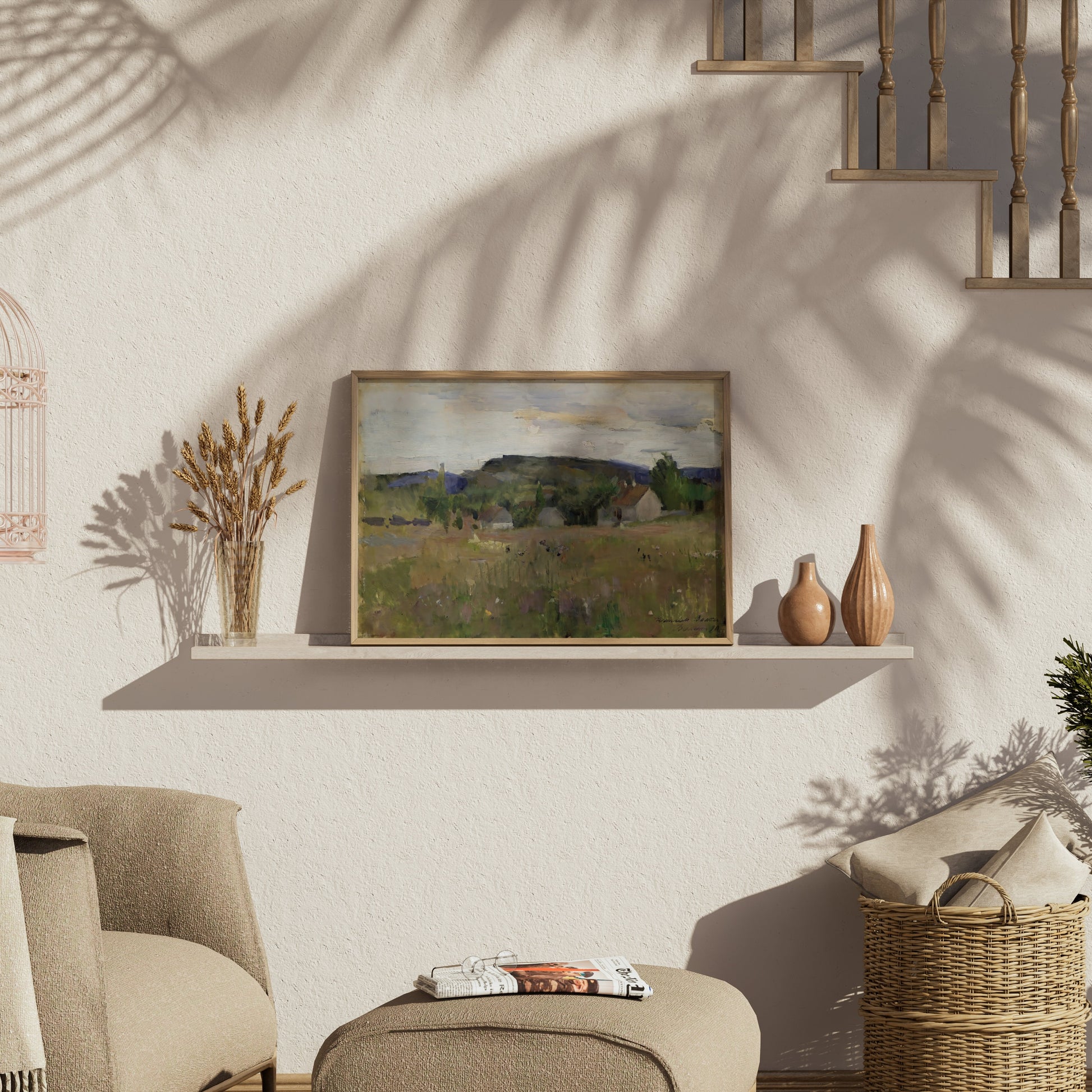 Premium Poster of Beautiful Countryside Landscape Painting Art Posters
