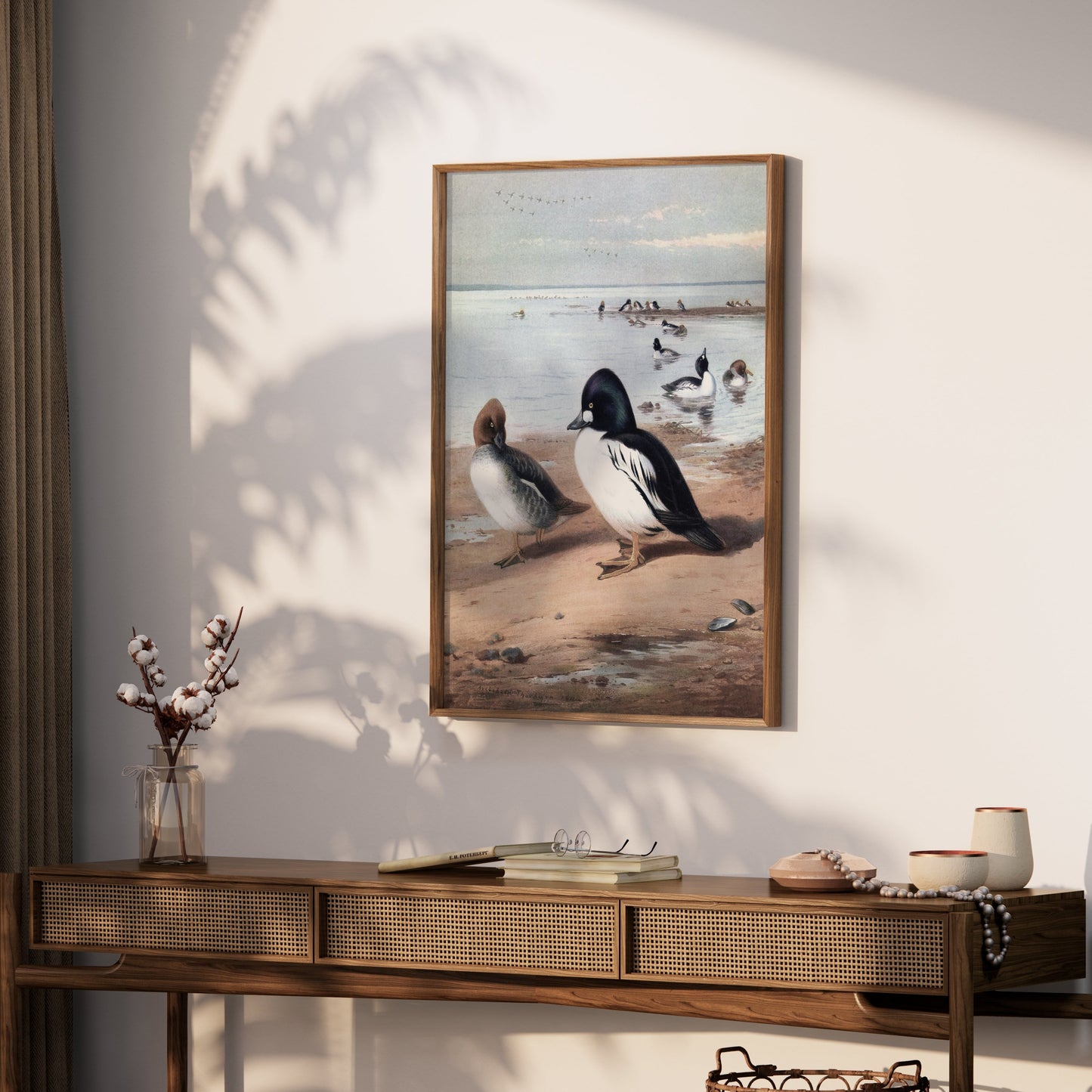 Premium Poster of Beautiful Ducks at Seaside Waterfowl Nature Art Posters