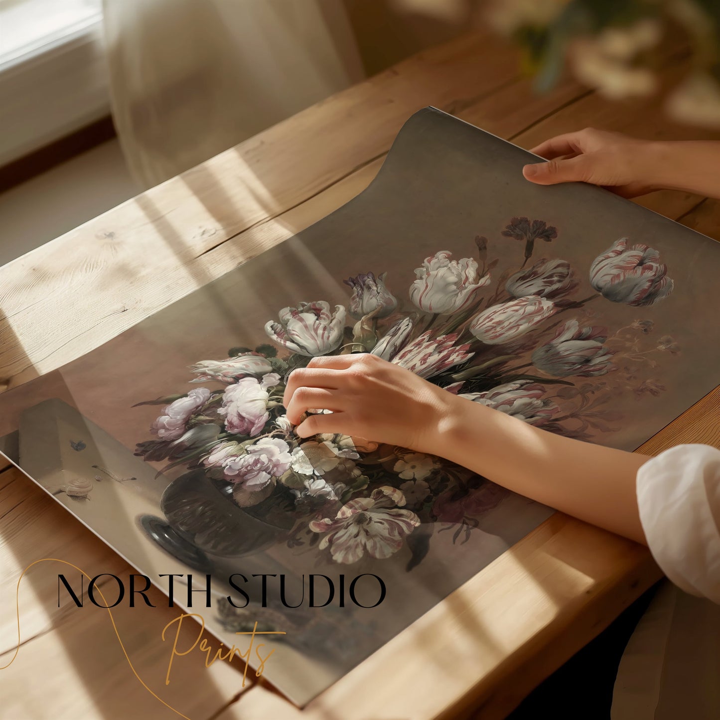 Premium Poster of Beautiful Elegant White and Pink Flower Bouquet Posters
