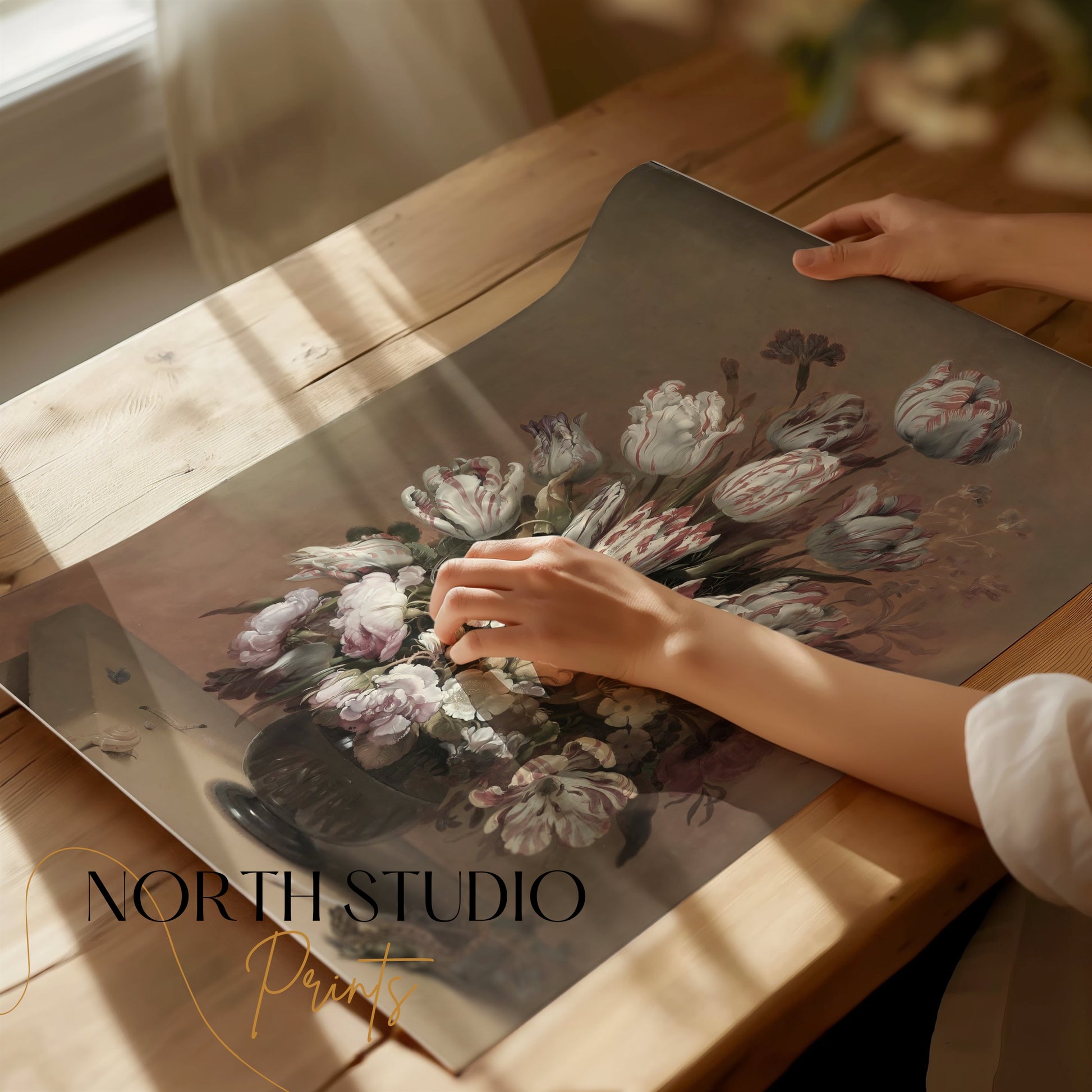 Premium Poster of Beautiful Elegant White and Pink Flower Bouquet Posters
