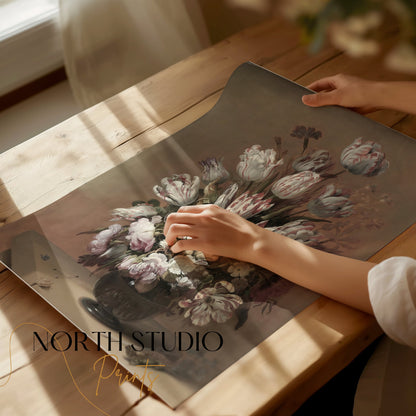 Premium Poster of Beautiful Elegant White and Pink Flower Bouquet Posters