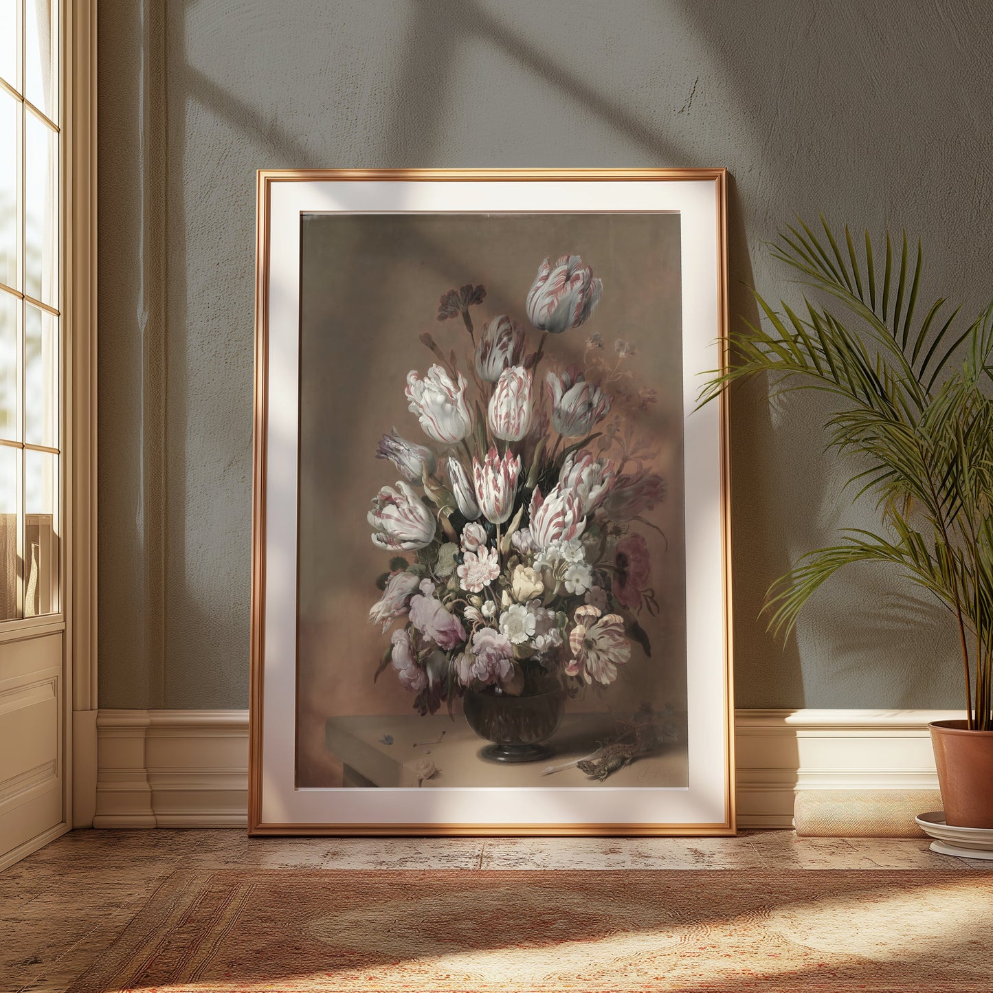 Premium Poster of Beautiful Elegant White and Pink Flower Bouquet Posters