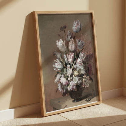 Premium Poster of Beautiful Elegant White and Pink Flower Bouquet Posters
