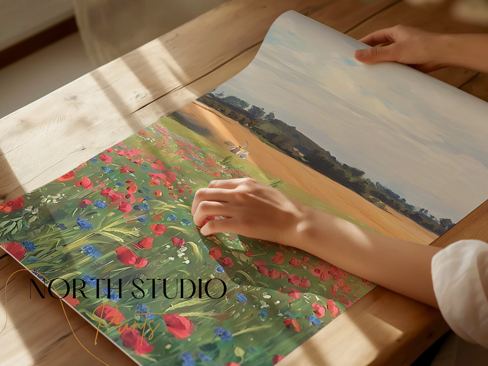 Premium Poster of Beautiful Field of Wildflowers Scenic Art Posters
