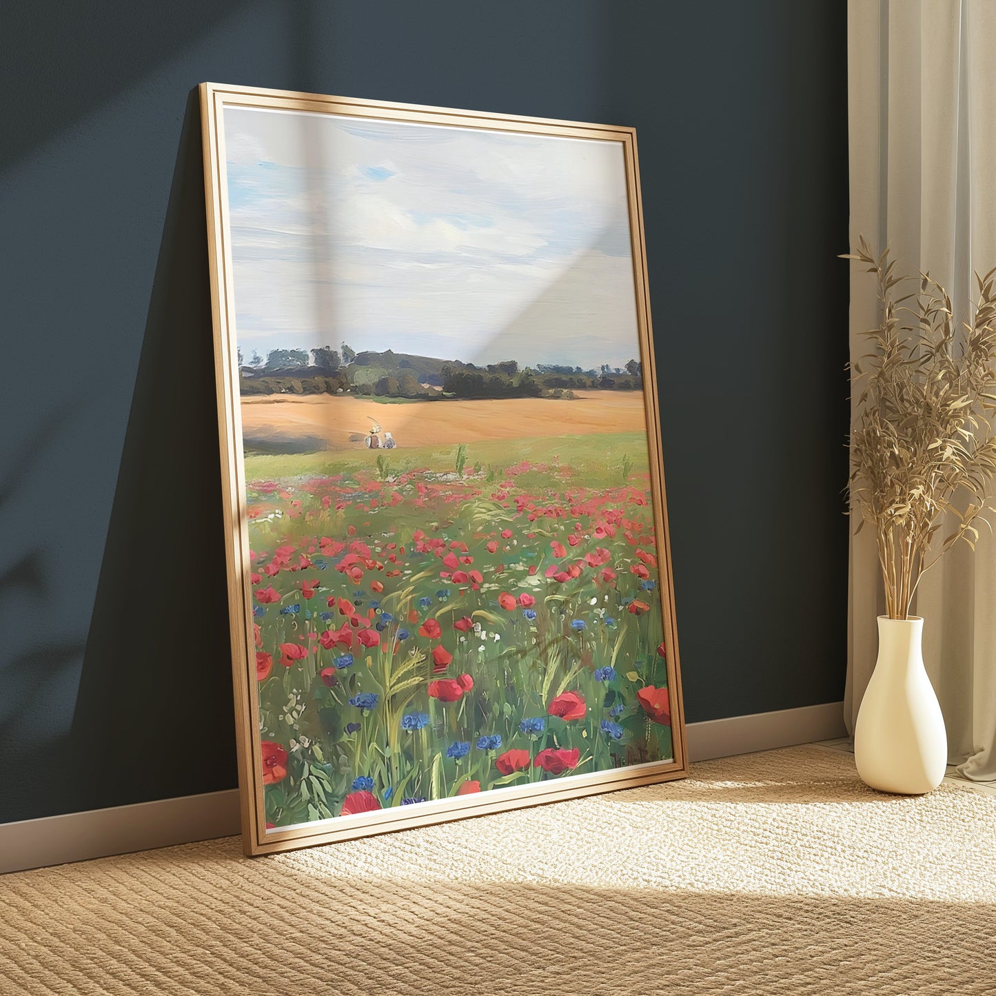 Premium Poster of Beautiful Field of Wildflowers Scenic Art Posters