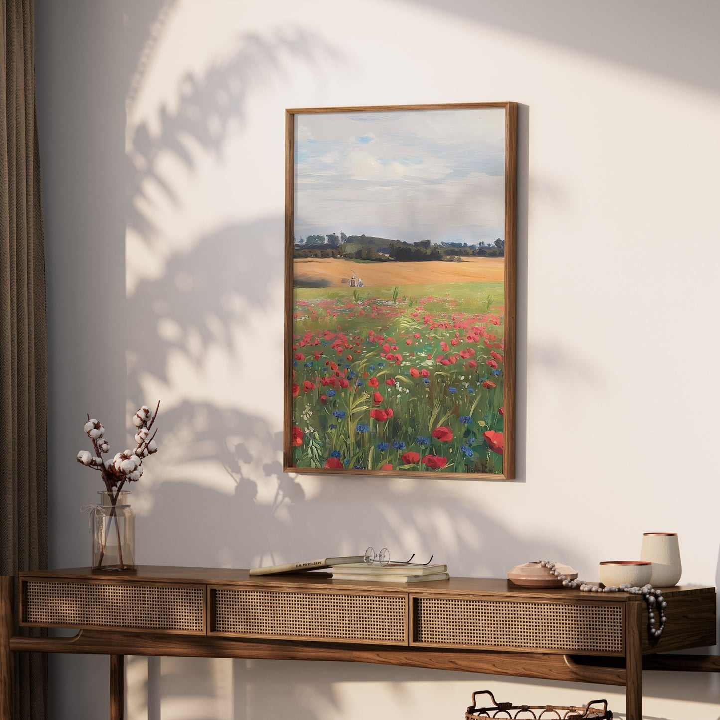 Premium Poster of Beautiful Field of Wildflowers Scenic Art Posters