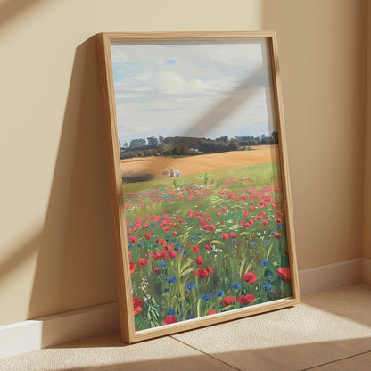 Premium Poster of Beautiful Field of Wildflowers Scenic Art Posters