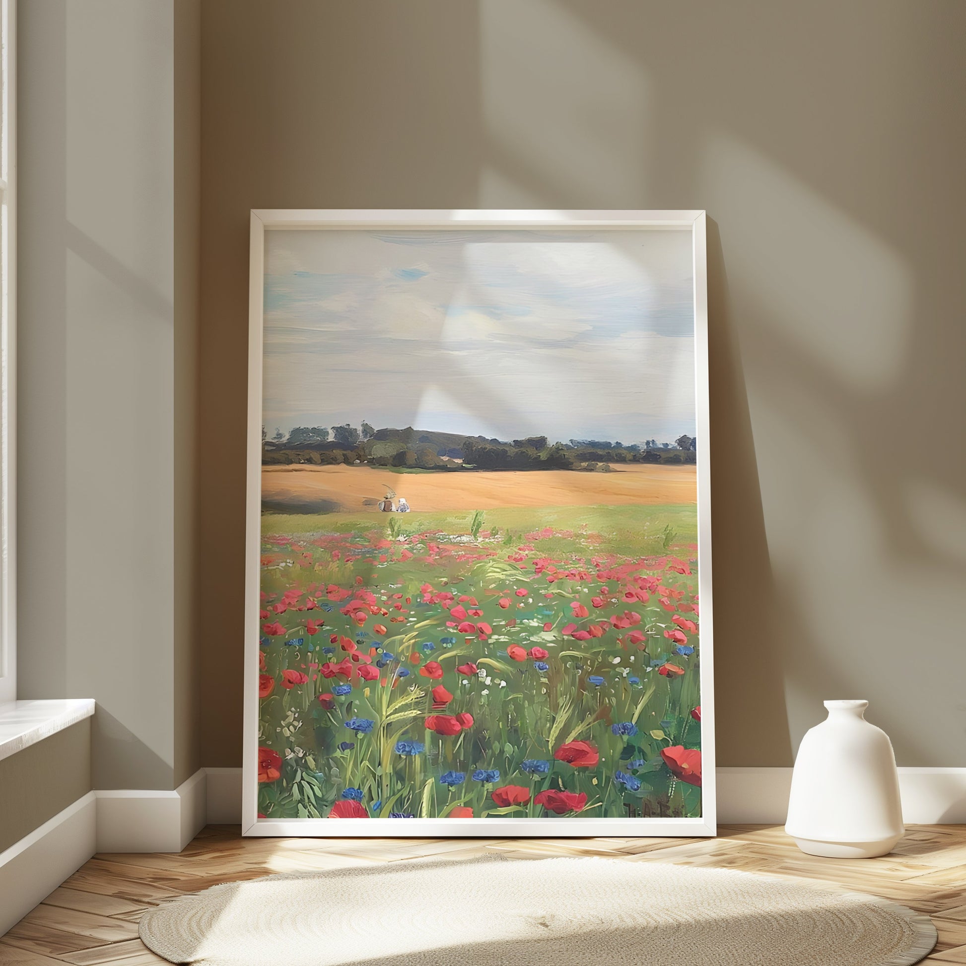 Premium Poster of Beautiful Field of Wildflowers Scenic Art Posters