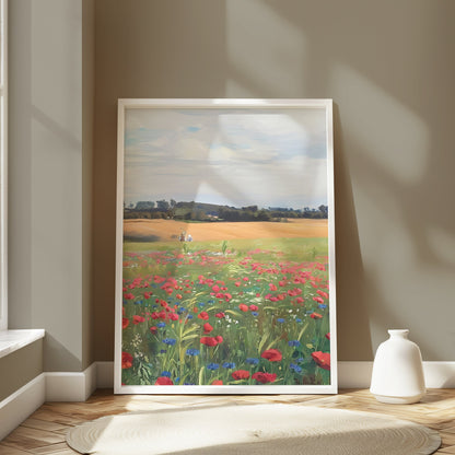 Premium Poster of Beautiful Field of Wildflowers Scenic Art Posters