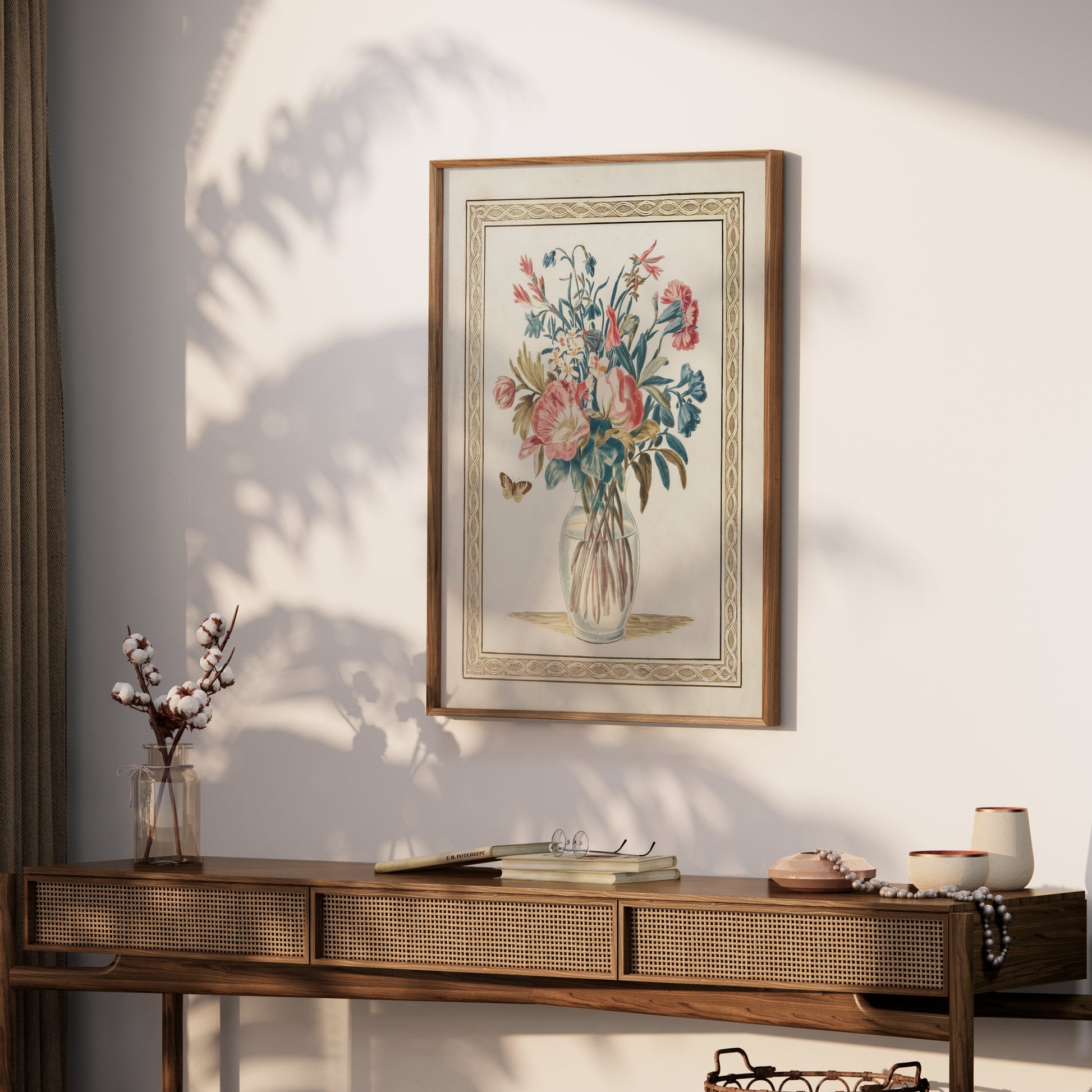Premium Poster of Beautiful Floral Arrangement with Butterfly Posters