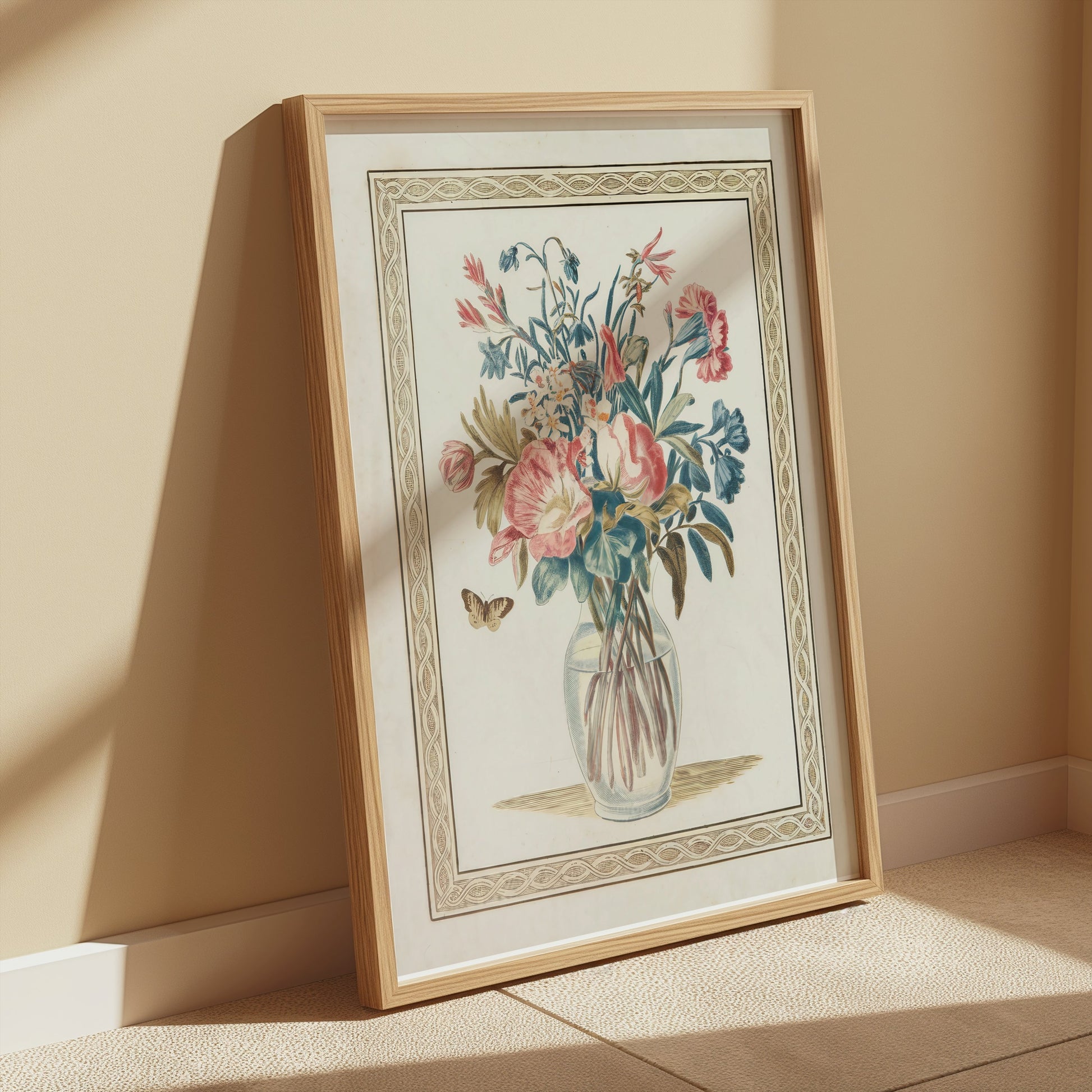 Premium Poster of Beautiful Floral Arrangement with Butterfly Posters