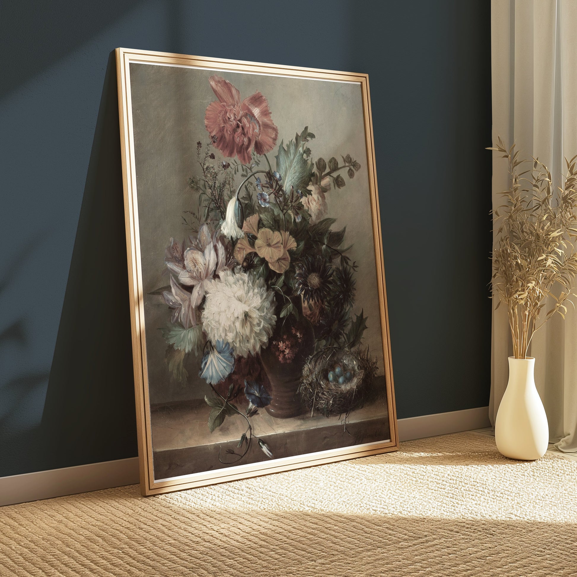 Premium Poster of Beautiful Floral Arrangement with Nest Posters
