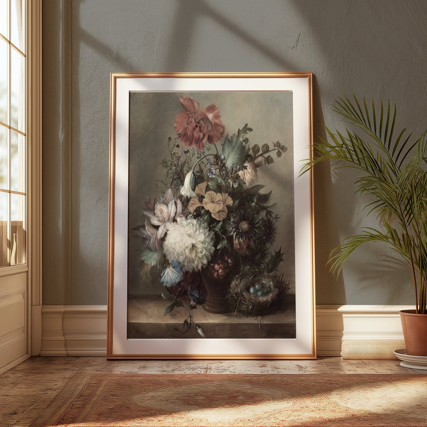 Premium Poster of Beautiful Floral Arrangement with Nest Posters