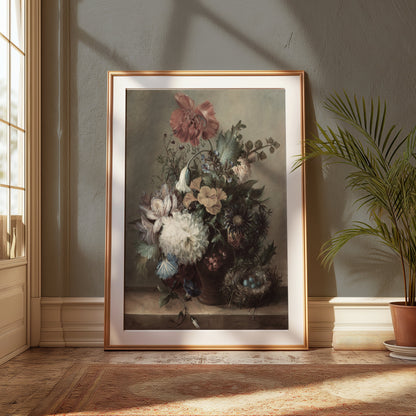 Premium Poster of Beautiful Floral Arrangement with Nest Posters
