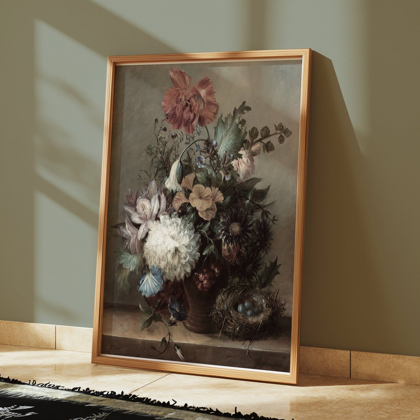 Premium Poster of Beautiful Floral Arrangement with Nest Posters