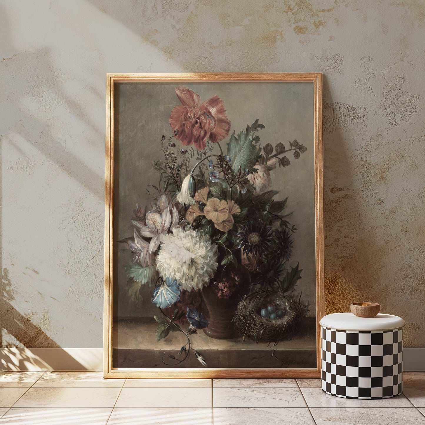 Premium Poster of Beautiful Floral Arrangement with Nest Posters