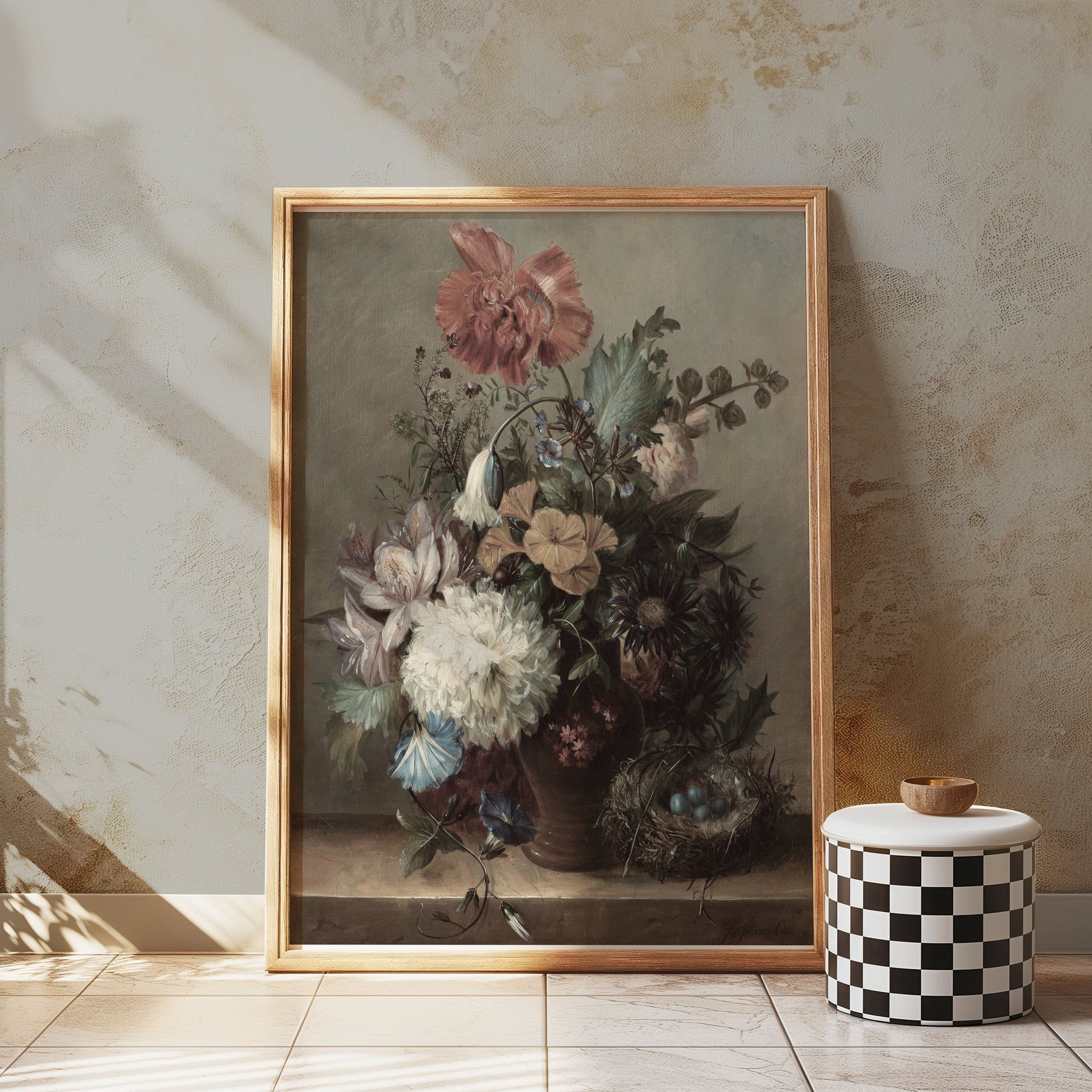 Premium Poster of Beautiful Floral Arrangement with Nest Posters