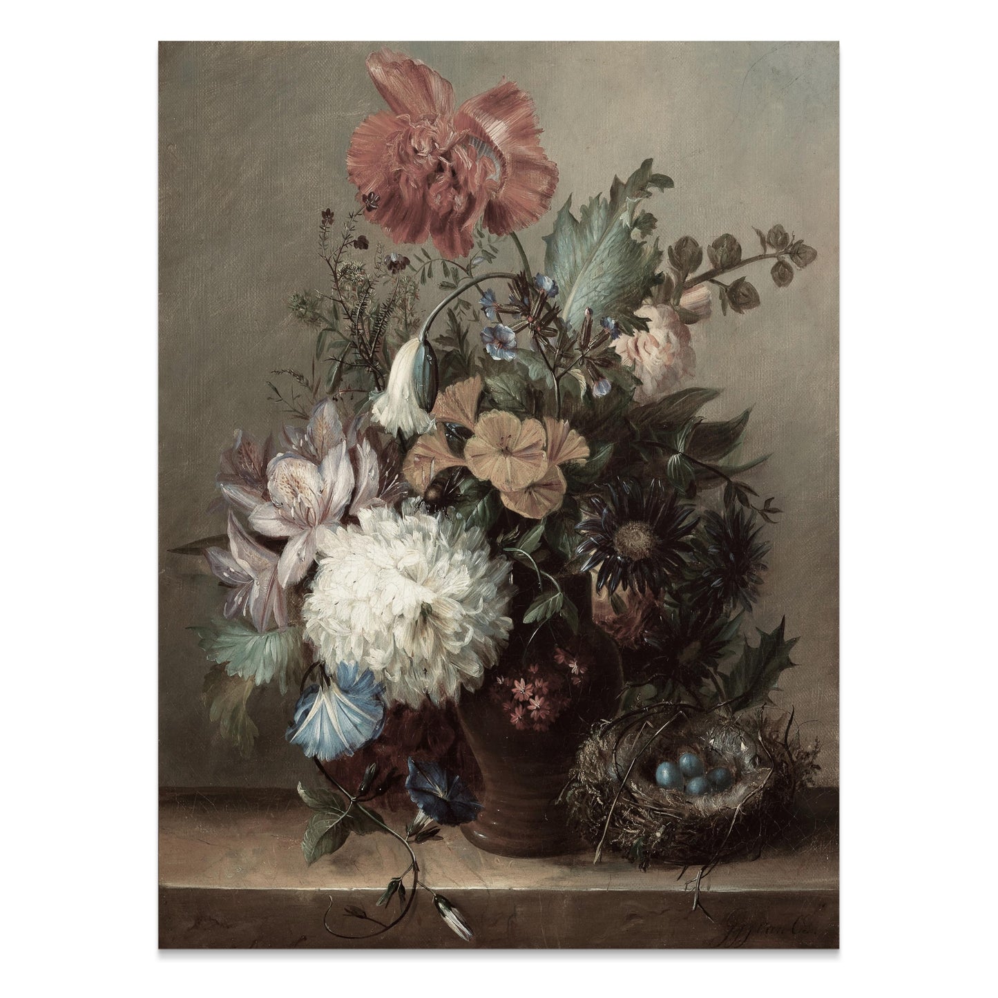 Premium Poster of Beautiful Floral Arrangement with Nest Posters