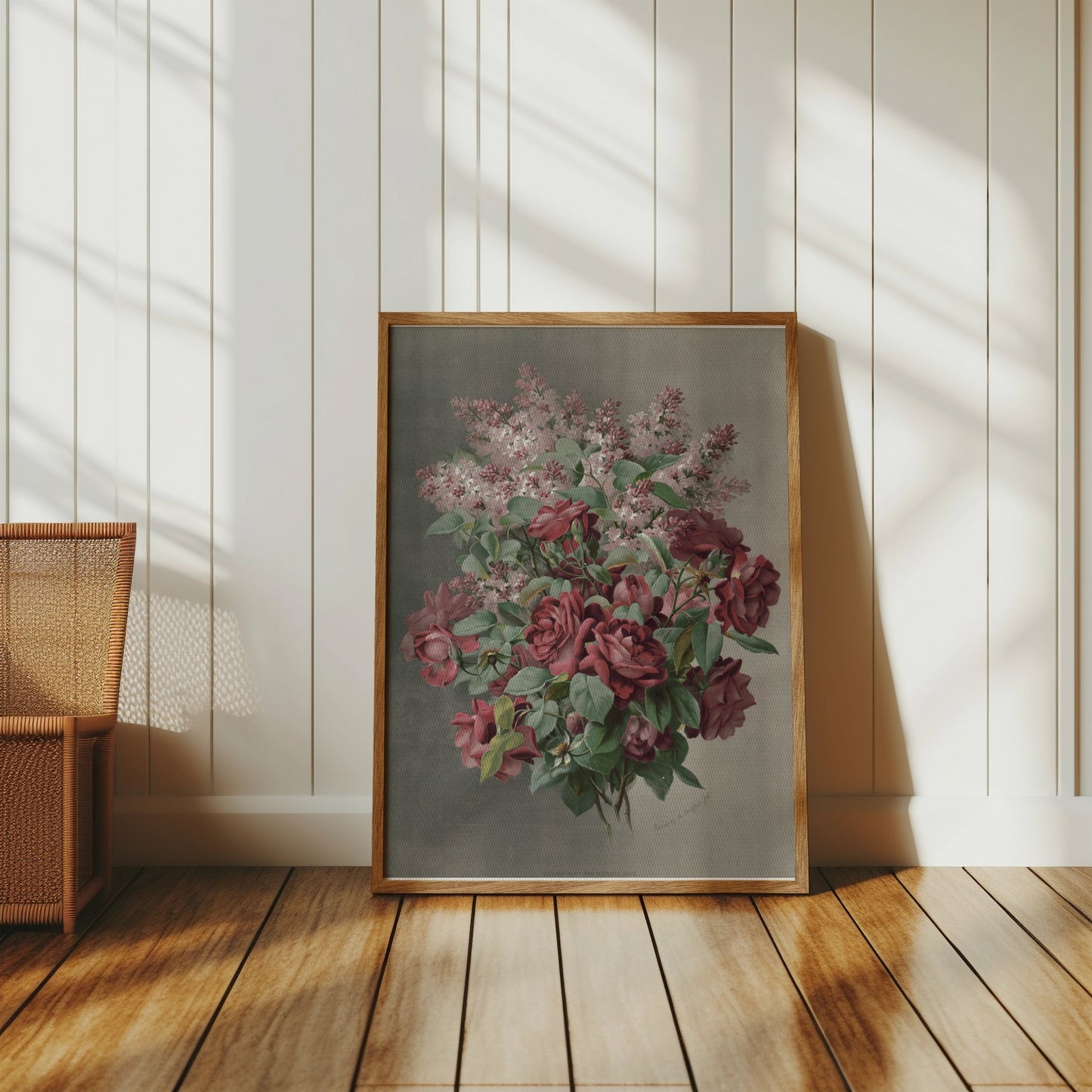 Premium Poster of Beautiful Floral Arrangement with Roses and Lilacs Posters