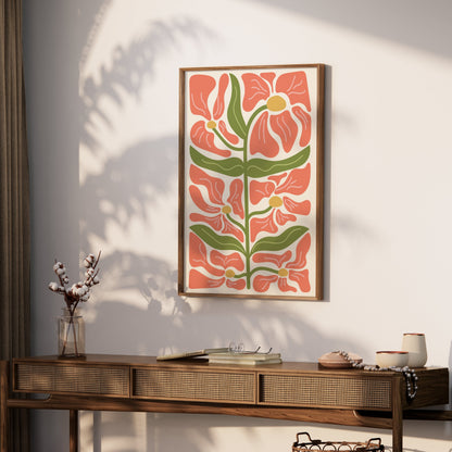 Premium Poster of Beautiful Floral Art Print Retro Style Posters