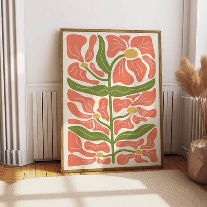 Premium Poster of Beautiful Floral Art Print Retro Style Posters