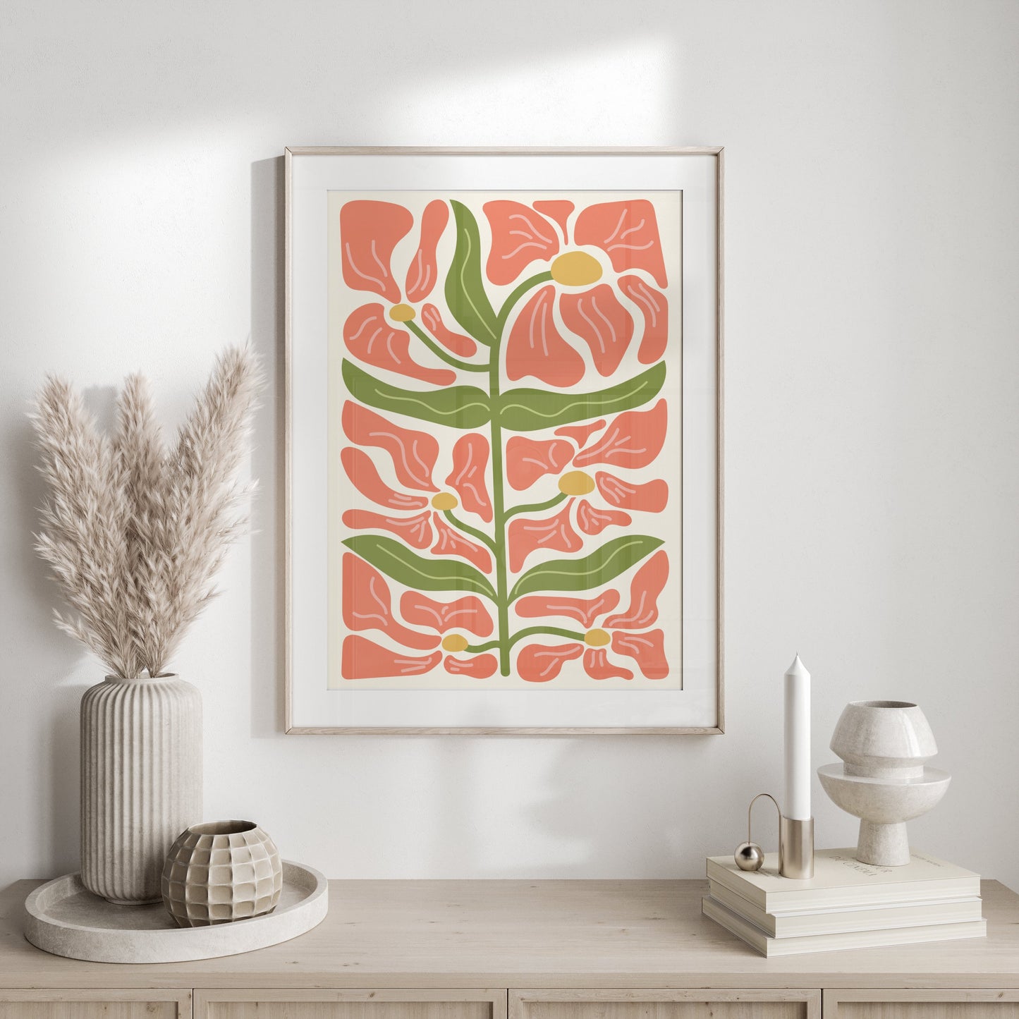 Premium Poster of Beautiful Floral Art Print Retro Style Posters