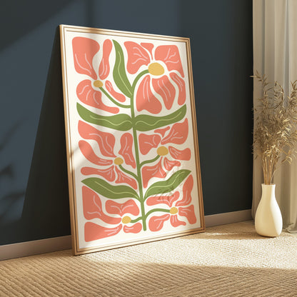 Premium Poster of Beautiful Floral Art Print Retro Style Posters