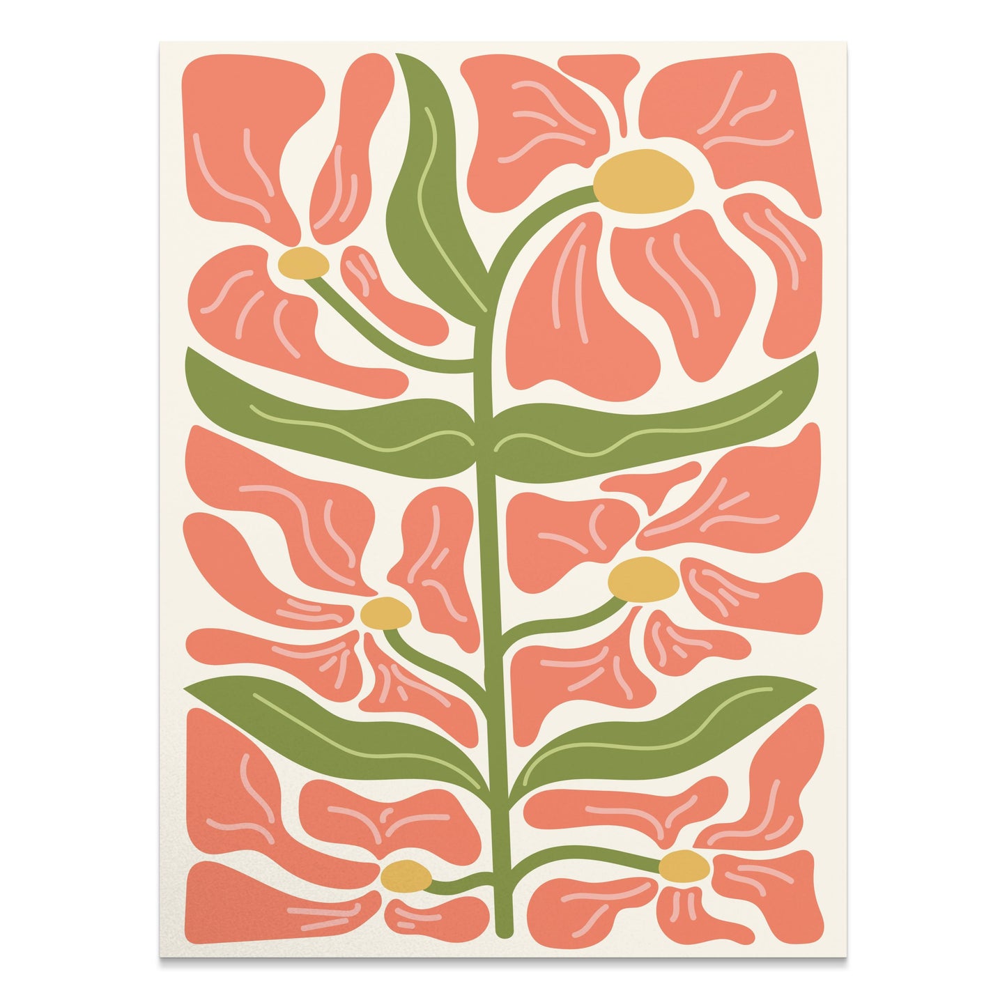 Premium Poster of Beautiful Floral Art Print Retro Style Posters